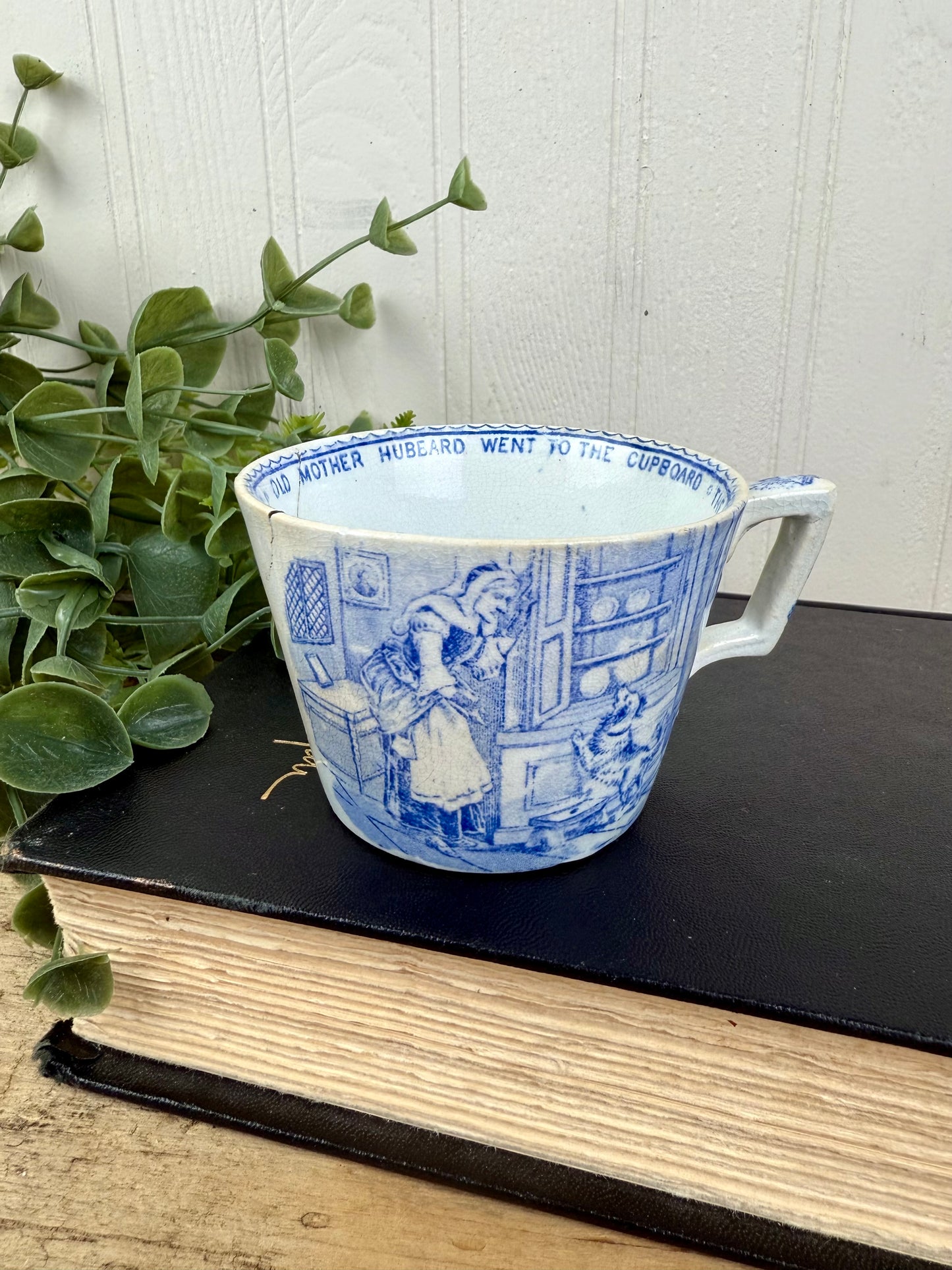 Antique Staffordshire Whitaker & Co. Nursery Rhyme Transferware Teacup