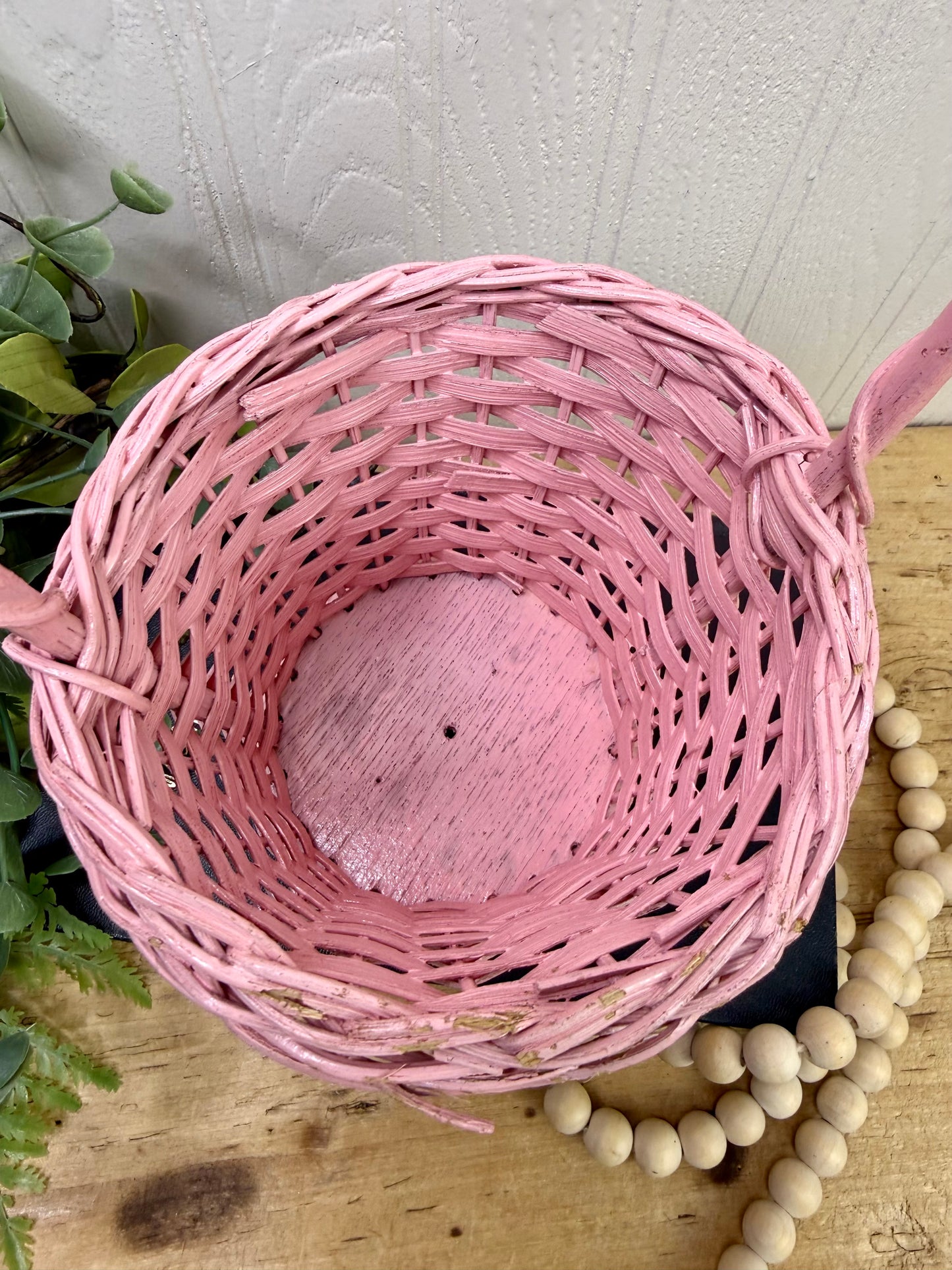 Vintage Pink Spring Basket
