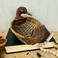 Vintage Mid-Century Wicker Duck Basket