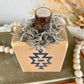 Handmade Small Wood Pumpkin with Tribal Design