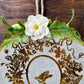 Upcycled Embroidery Hoop Wall Art with Gold Bird