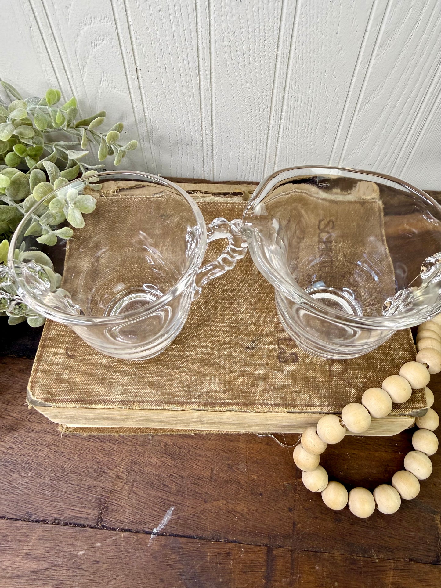 Vintage Imperial Glass Candlewick Creamer and Sugar Set