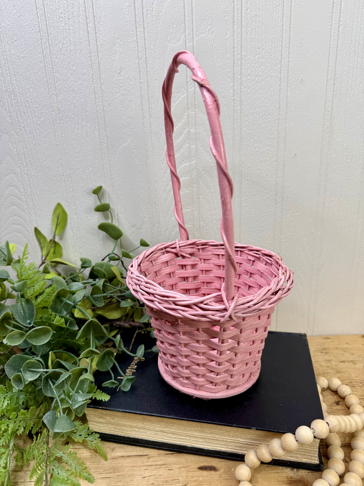 Vintage Pink Spring Basket