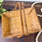 Vintage Rectangular Basket with Movable Handles