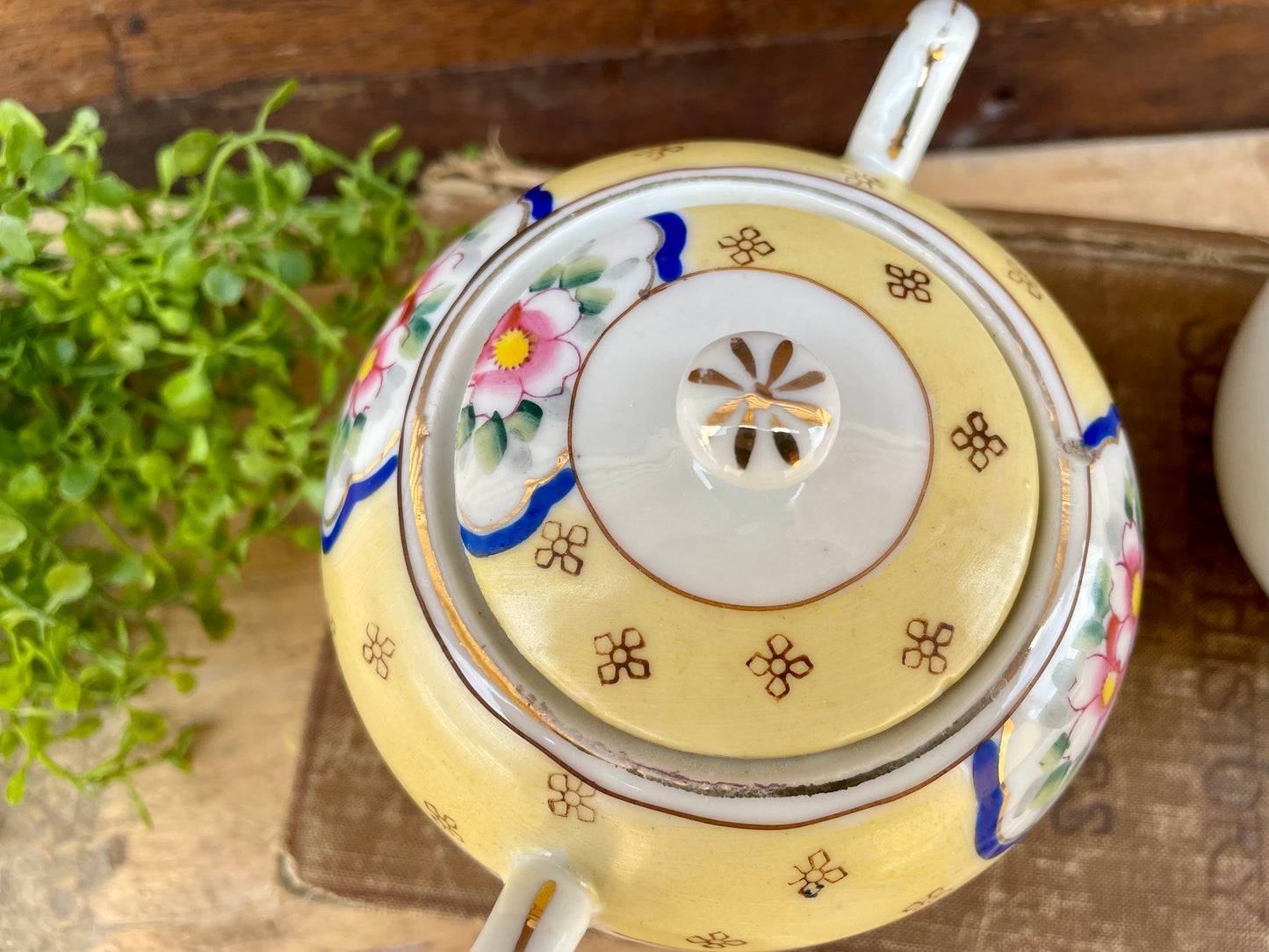 Vintage Nippon Hand Painted Porcelain Creamer & Sugar Dish Set