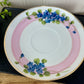 Vintage Hand Painted Blue Floral & Pink Striped Nippon Teacup & Saucer Set