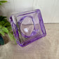 Vintage Purple Glass Square Candle Votive