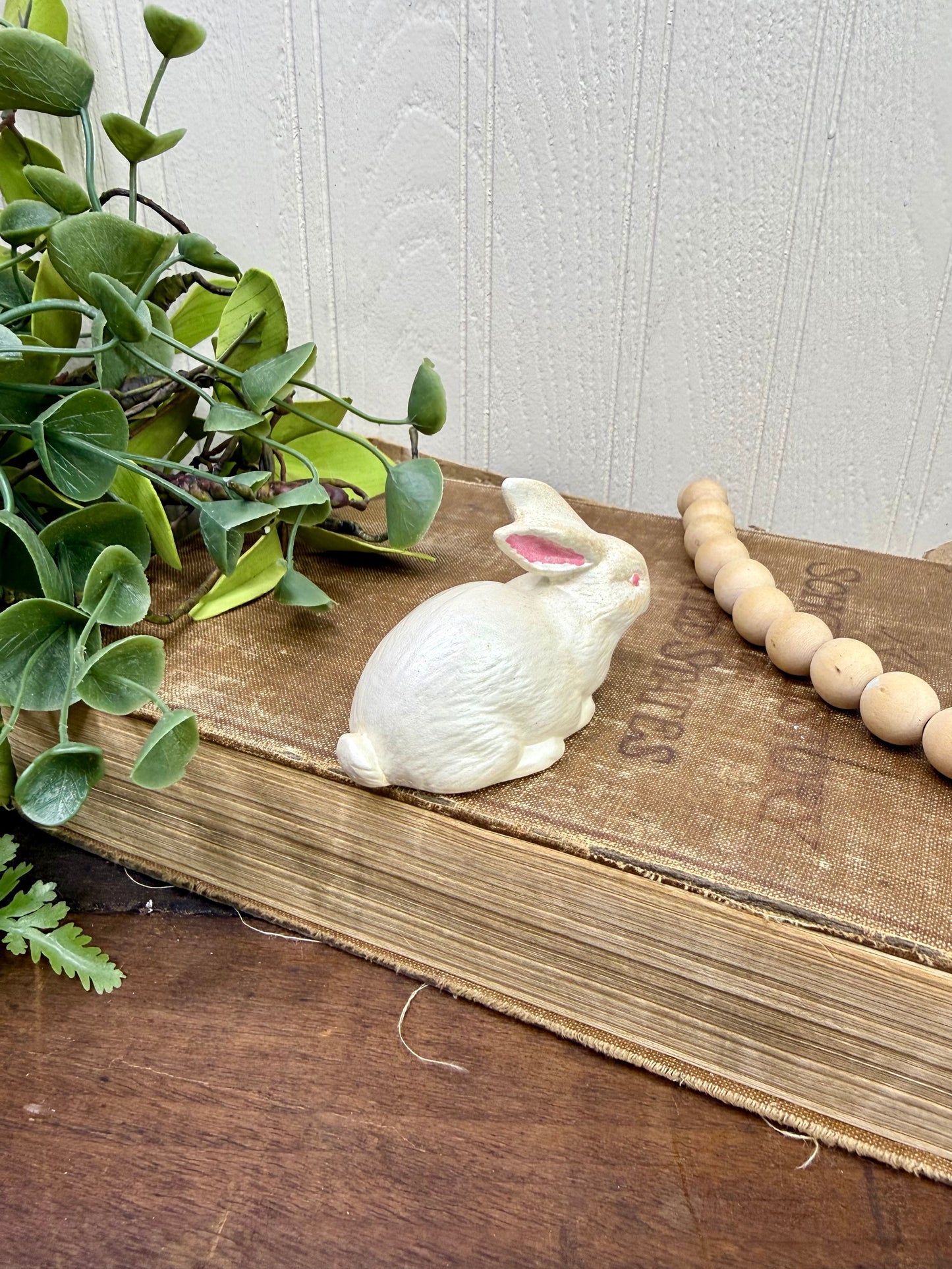 Vintage Mini Ceramic Laying Bunny Figurine