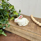 Vintage Mini Ceramic Laying Bunny Figurine