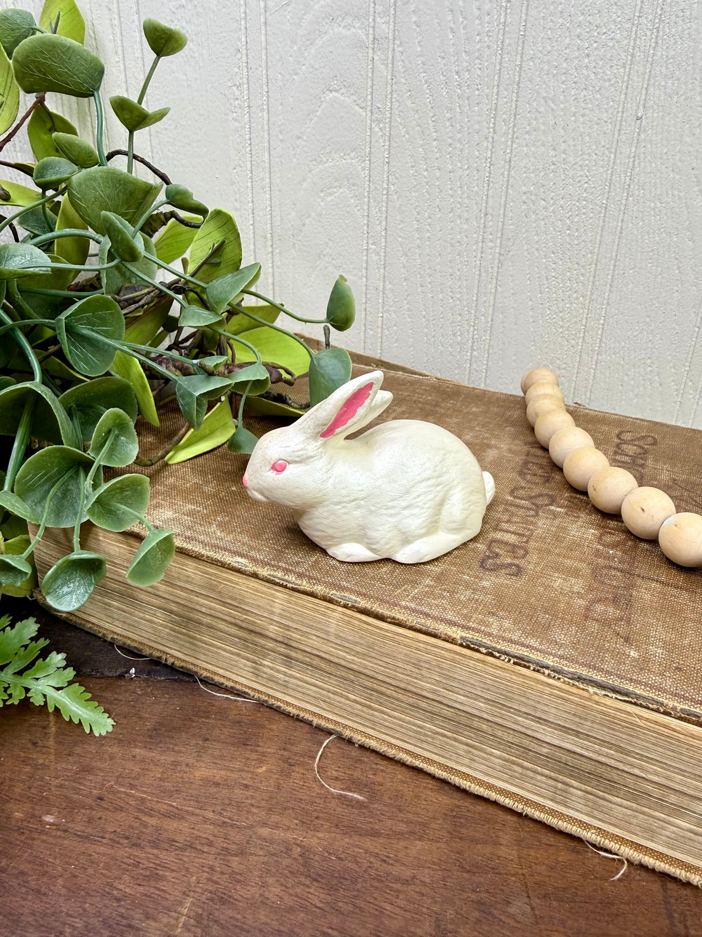 Vintage Mini Ceramic Laying Bunny Figurine