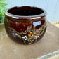 Vintage Japanese Moriage Redware Hand Painted Bowl