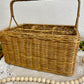 Vintage Wicker Storage Basket with Dividers