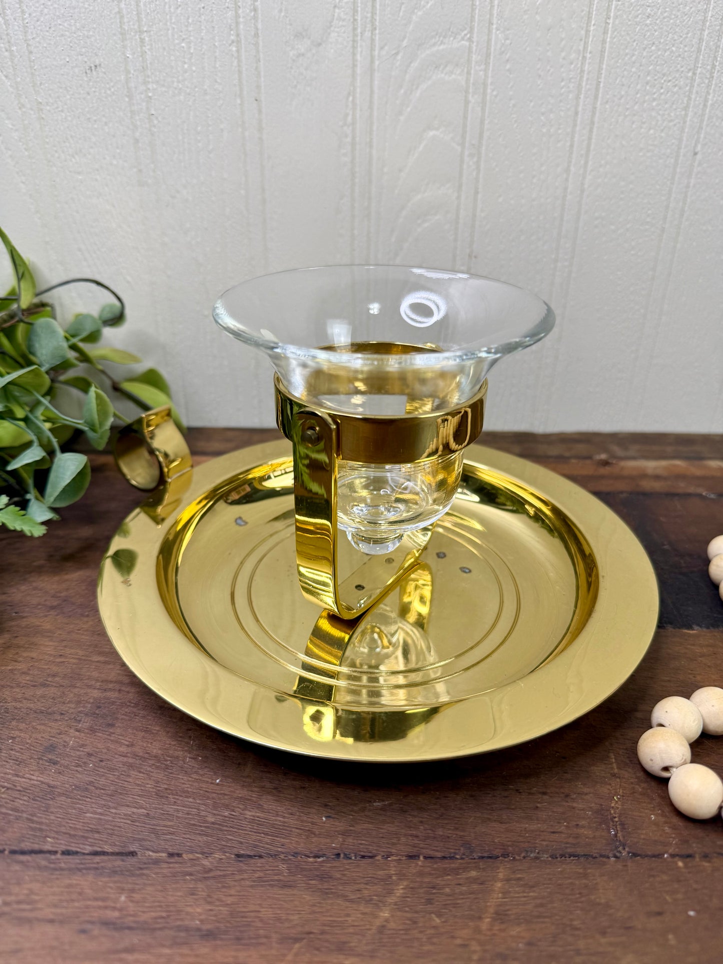 Vintage PartyLite Brass Nautical Gimbal Candle Holder
