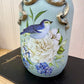 Handmade Upcycled Jar Vase with Blue Birds