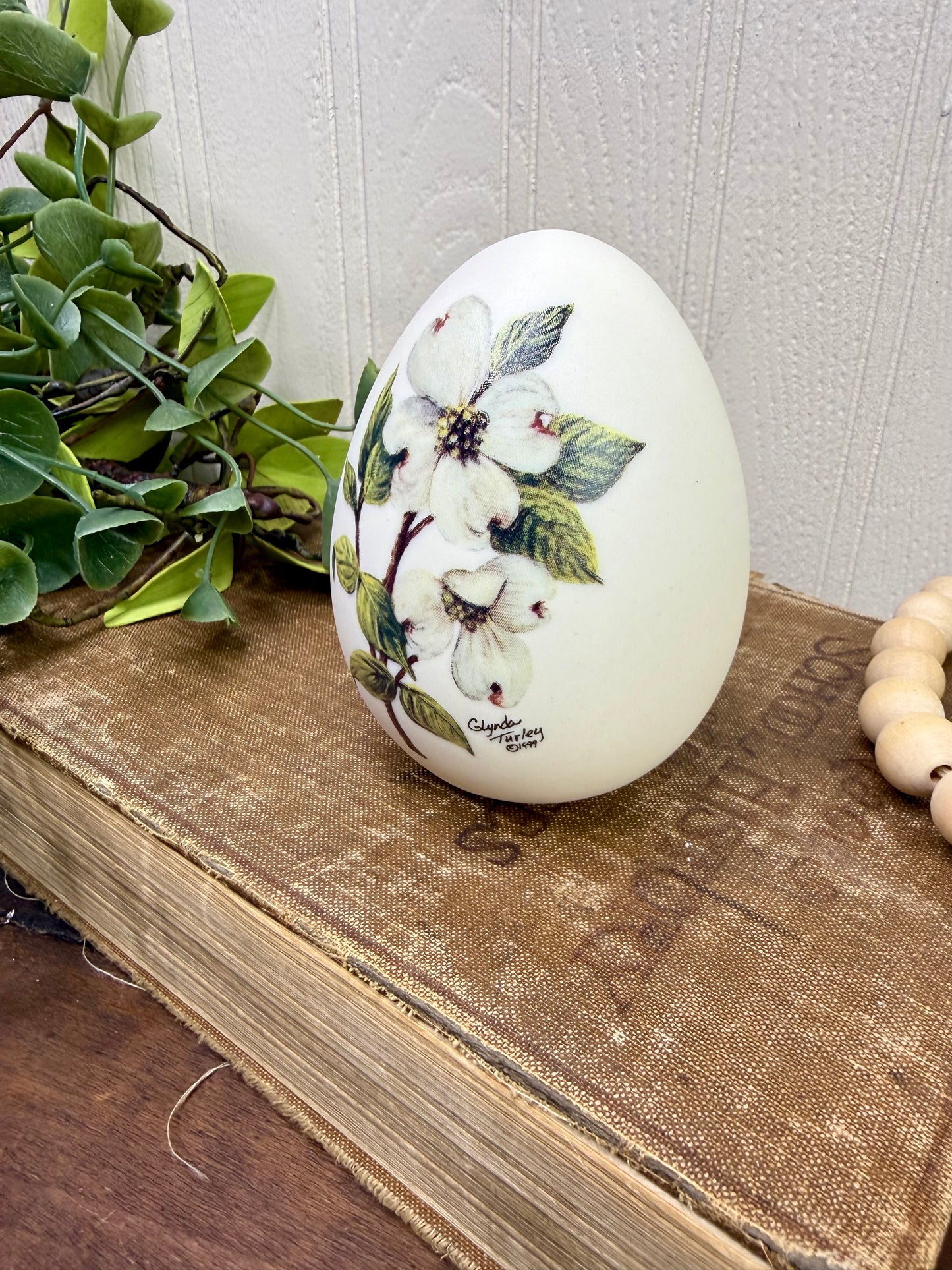 Vintage Hand Painted Large Porcelain Egg