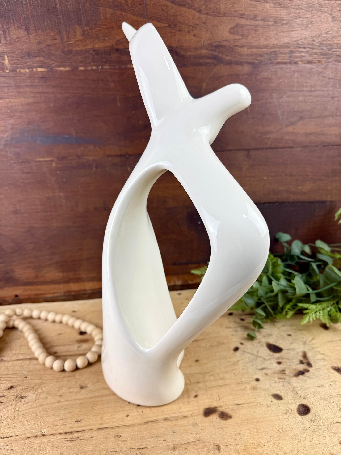 Vintage Mid-Century Seagull in Flight Ceramic Statue