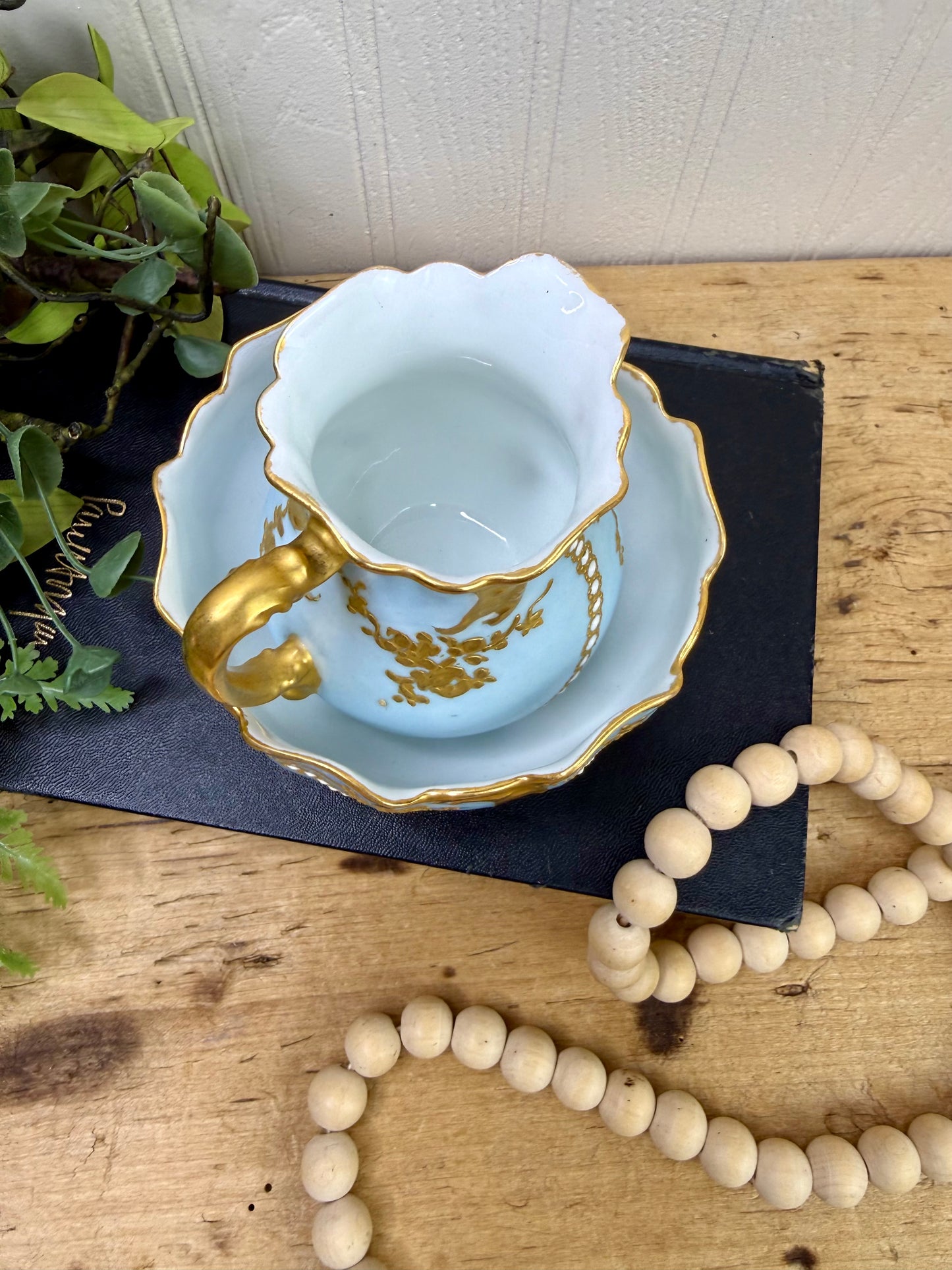 Antique Haviland & Co. French Limoges Porcelain Mini Pitcher & Basin Set