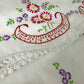 Vintage Hand Embroidered Pillowcase Set- Pink & Purple Florals