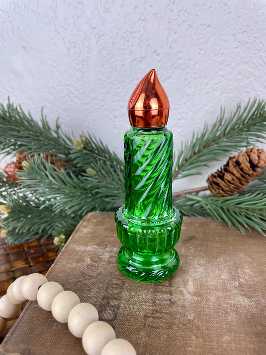 Vintage Avon Christmas Candle Cologne Bottle