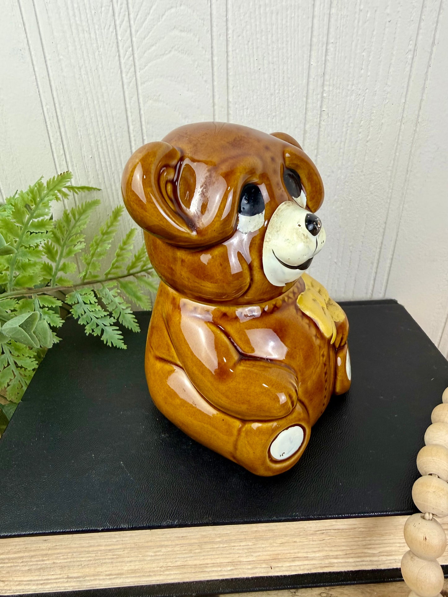 Vintage 1980’s Ceramic Bear Honey Pot with Dipper