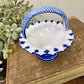 Vintage Delft Blue Hand Painted Porcelain Mini Basket