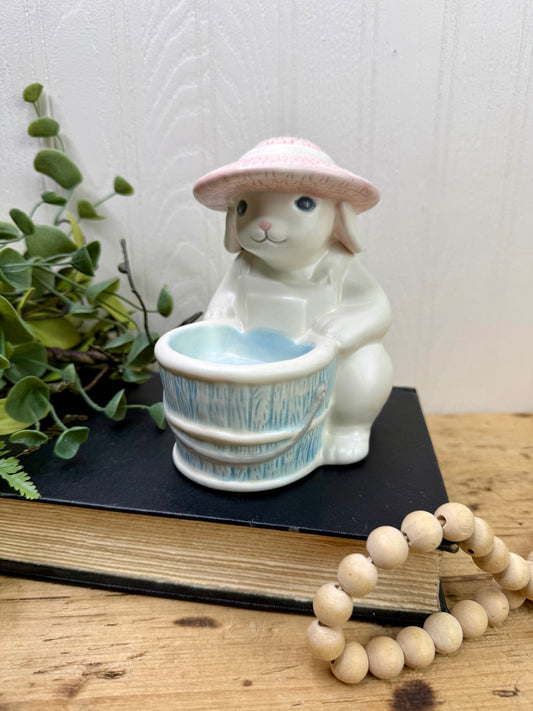 Vintage Pfaltzgraff Tea Rose Bunny Votive Candle Holder