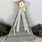 Upcycled Vintage Trim Dusty Sage Large Christmas Tree with Metallic Star