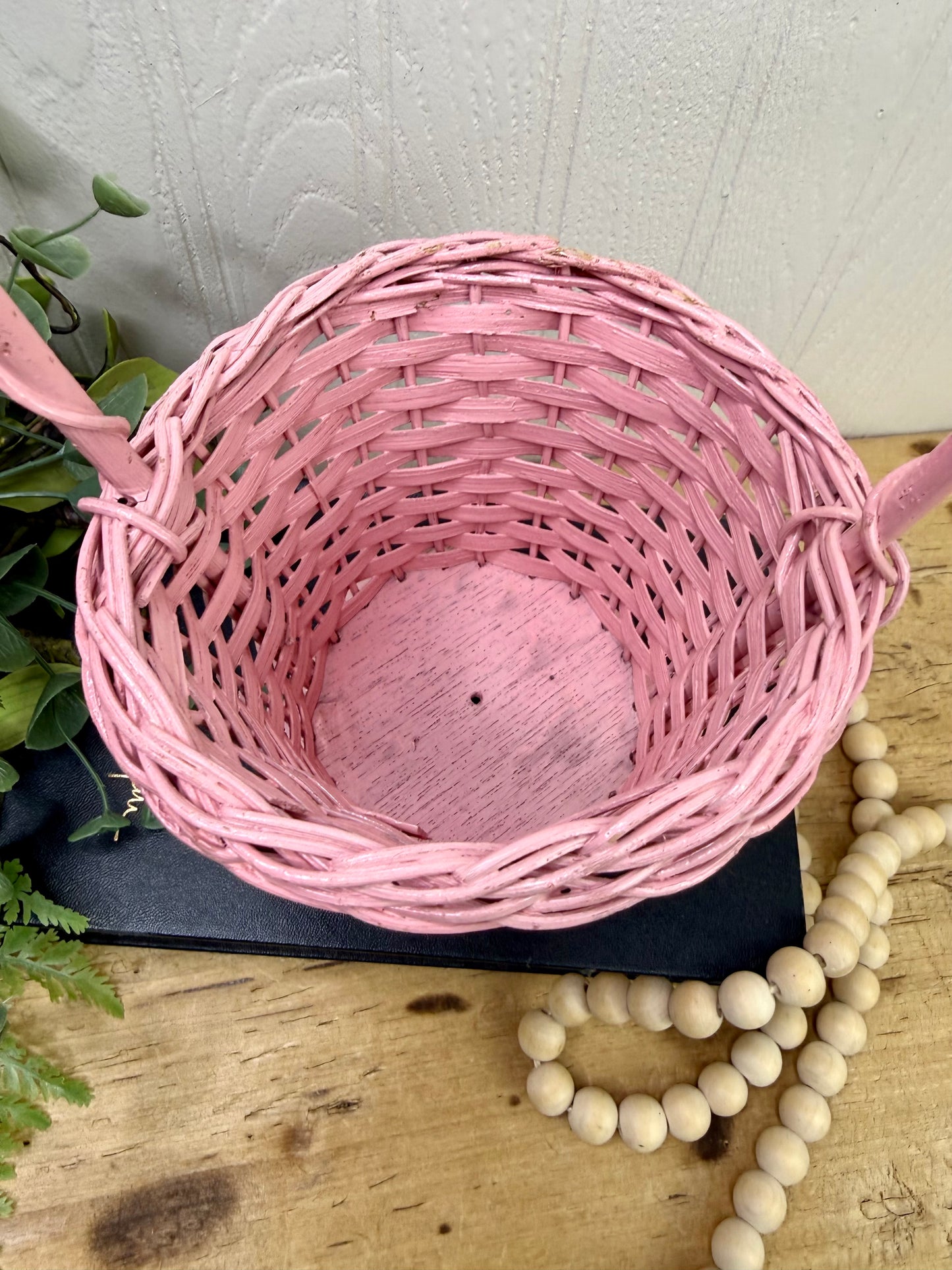 Vintage Pink Spring Basket