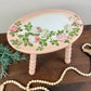 Painted Wooden Milk Stool with Floral Details