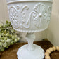 Vintage Indiana Glass White Milk Glass Pedestal Compote Dish
