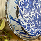 Vintage Blue & White Marbled Enamel Pie Pan