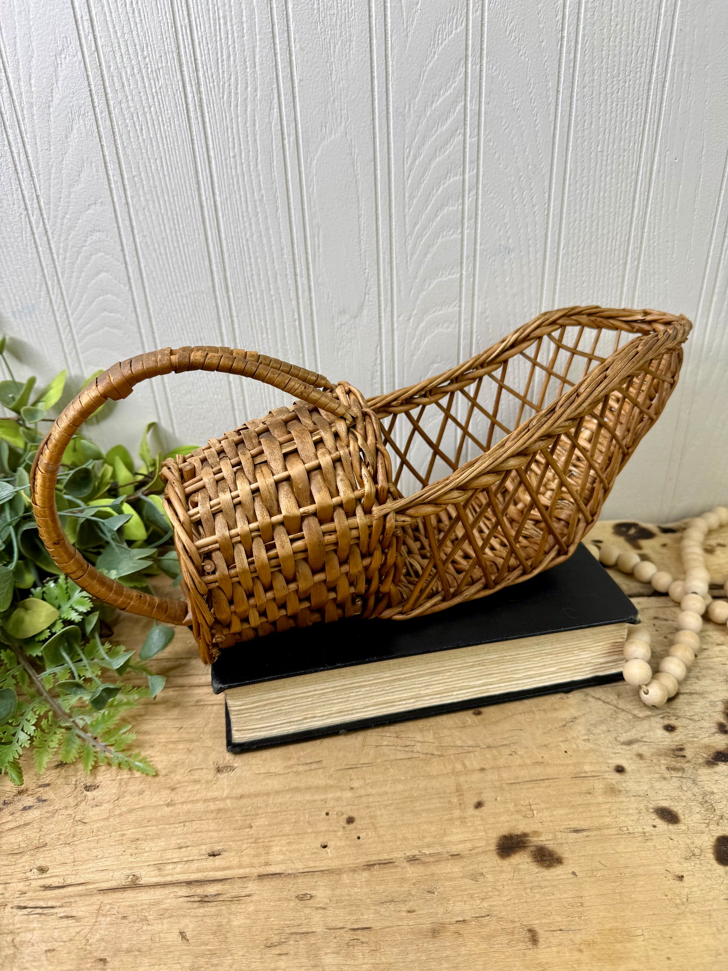 Vintage Wicker Wine Bottle Cradle