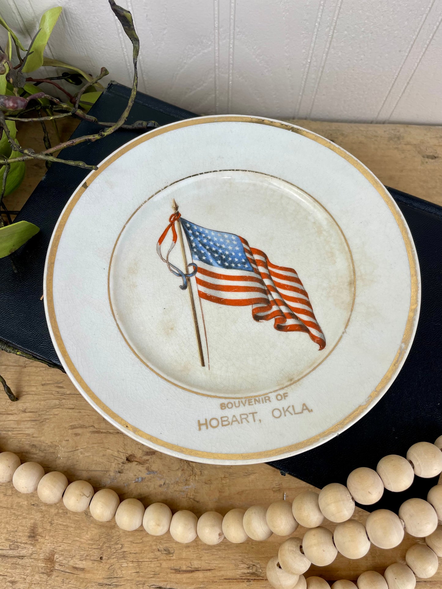 Vintage Flag Souvenir Plate