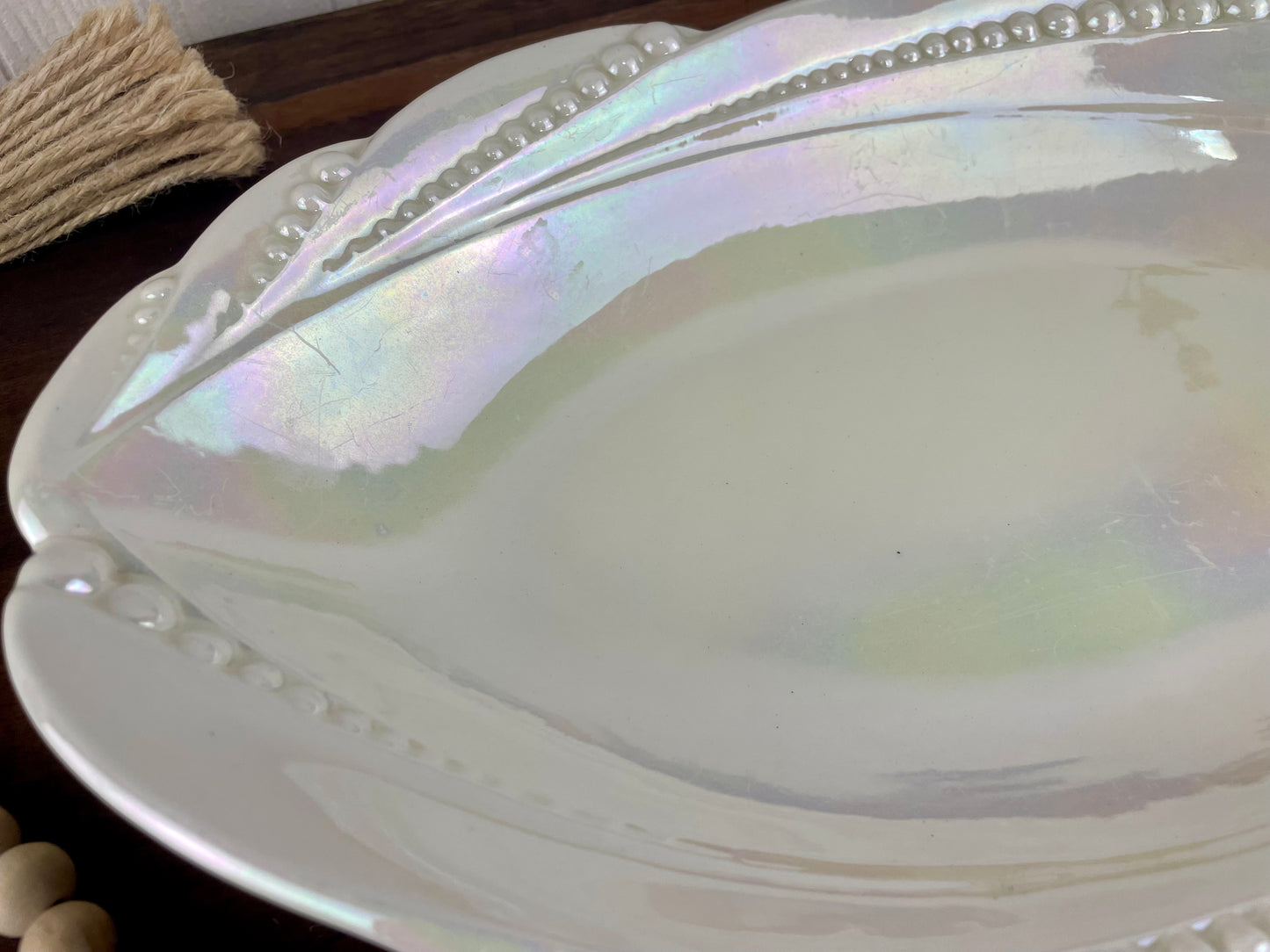 Vintage USA Pottery Pearlescent Platter