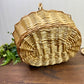 Vintage 2-Toned Chunky Weave Basket with Handle