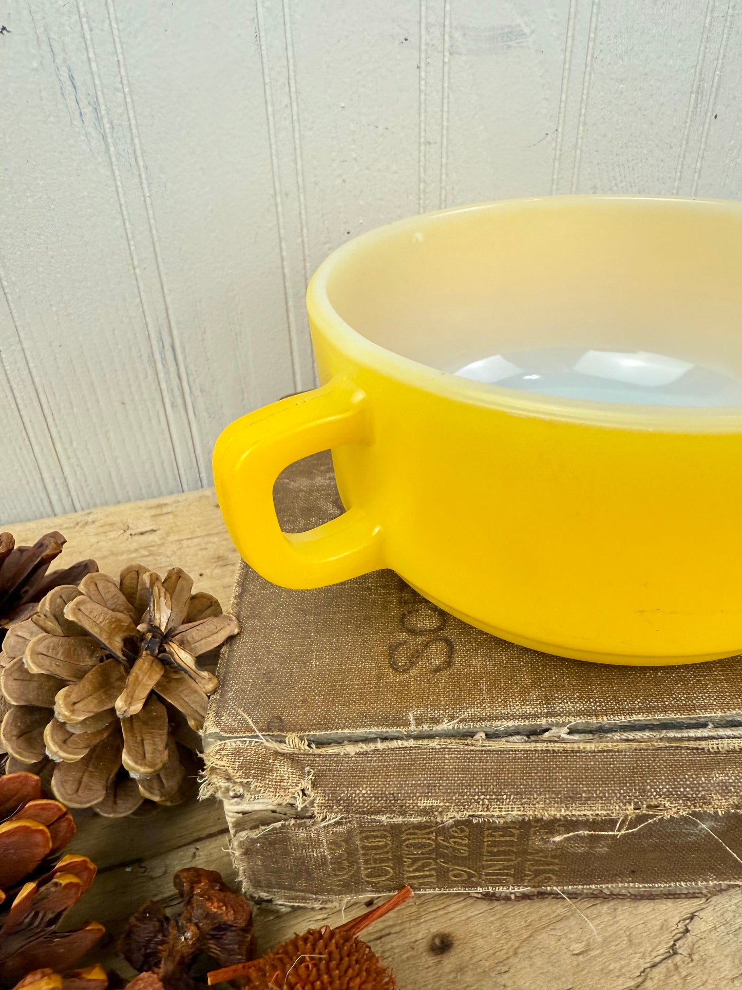 Vintage Anchor Hocking Fire-King Yellow Soup Mug