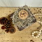 Handmade Reclaimed Wood Block Pumpkin with Stamped Tribal Details