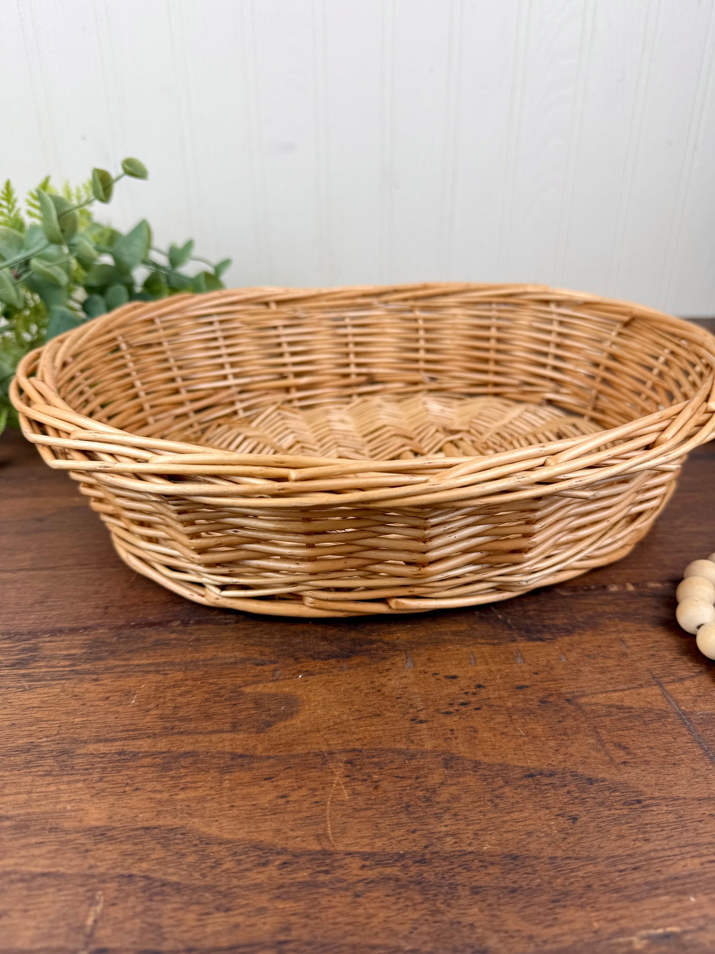 Vintage Wicker Oval Basket