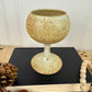 Vintage Handmade Speckled Stoneware Pottery Wine Goblet