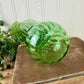 Vintage Anchor Hocking Green Glass Ivy Ball Ribbed Vase