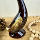 Vintage Enesco Redware Pottery Swan with Drip Glaze