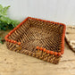 Vintage Wicker Napkin Basket with Beaded Trim