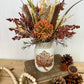 Handmade Upcycled Small Mason Jar Fall Floral Arrangment