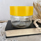 Vintage Glass Canister with Yellow Lid