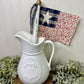 Handmade Spindle Flag with Floral Pattern