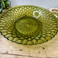 Vintage Indiana Glass Avocado Green Two-Handled Relish Dish