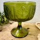 Vintage FTD Green Glass Pedestal Bowl