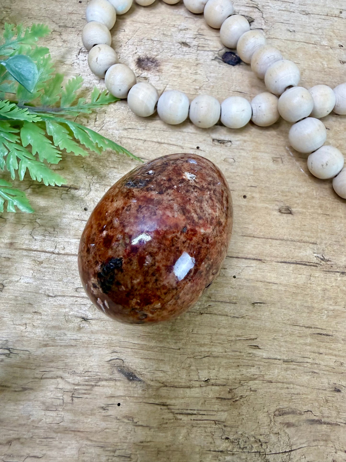 Vintage Red Jasper Polished Stone Egg