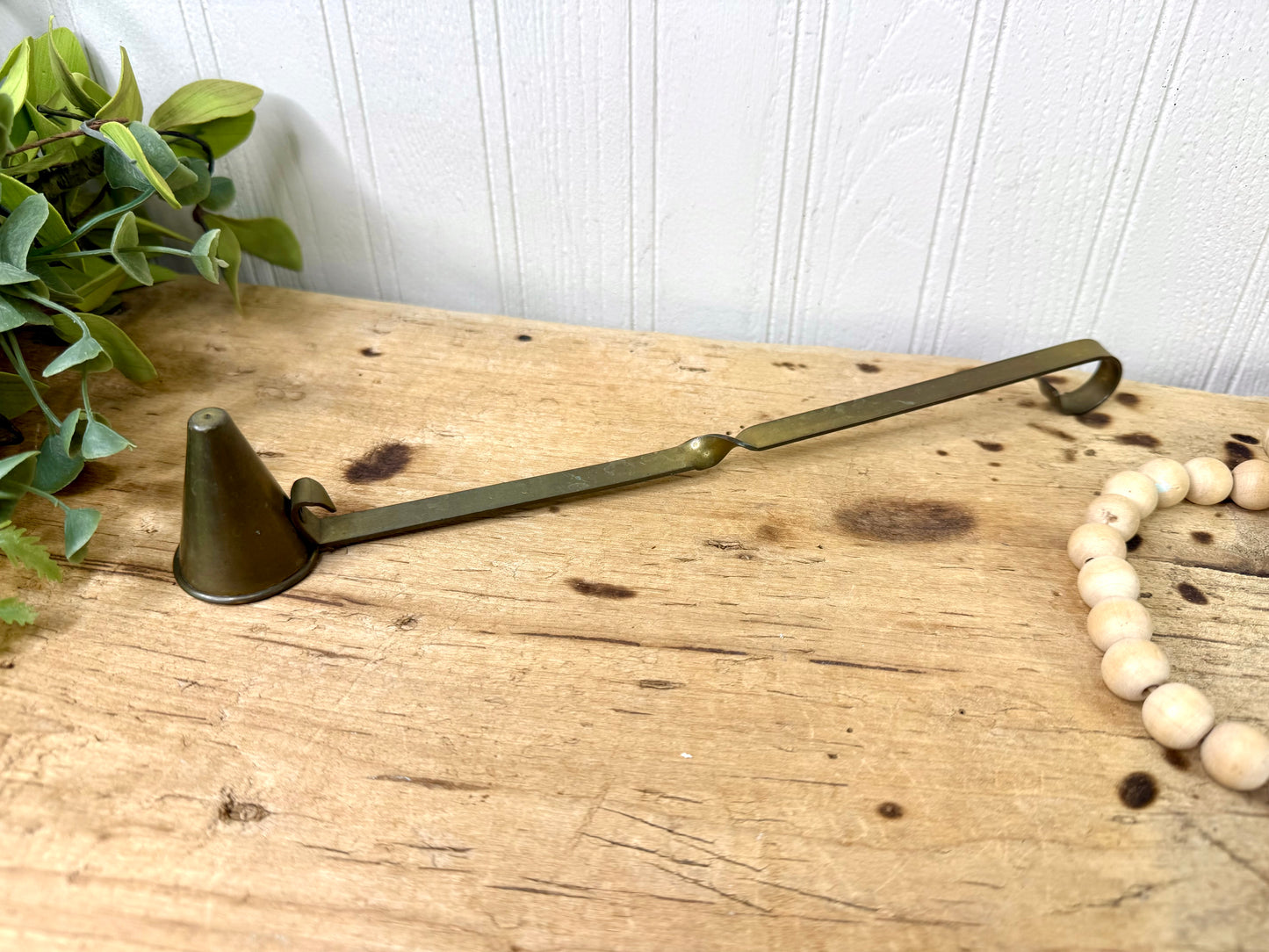 Vintage Brass Twisted Stem Candle Snuffer
