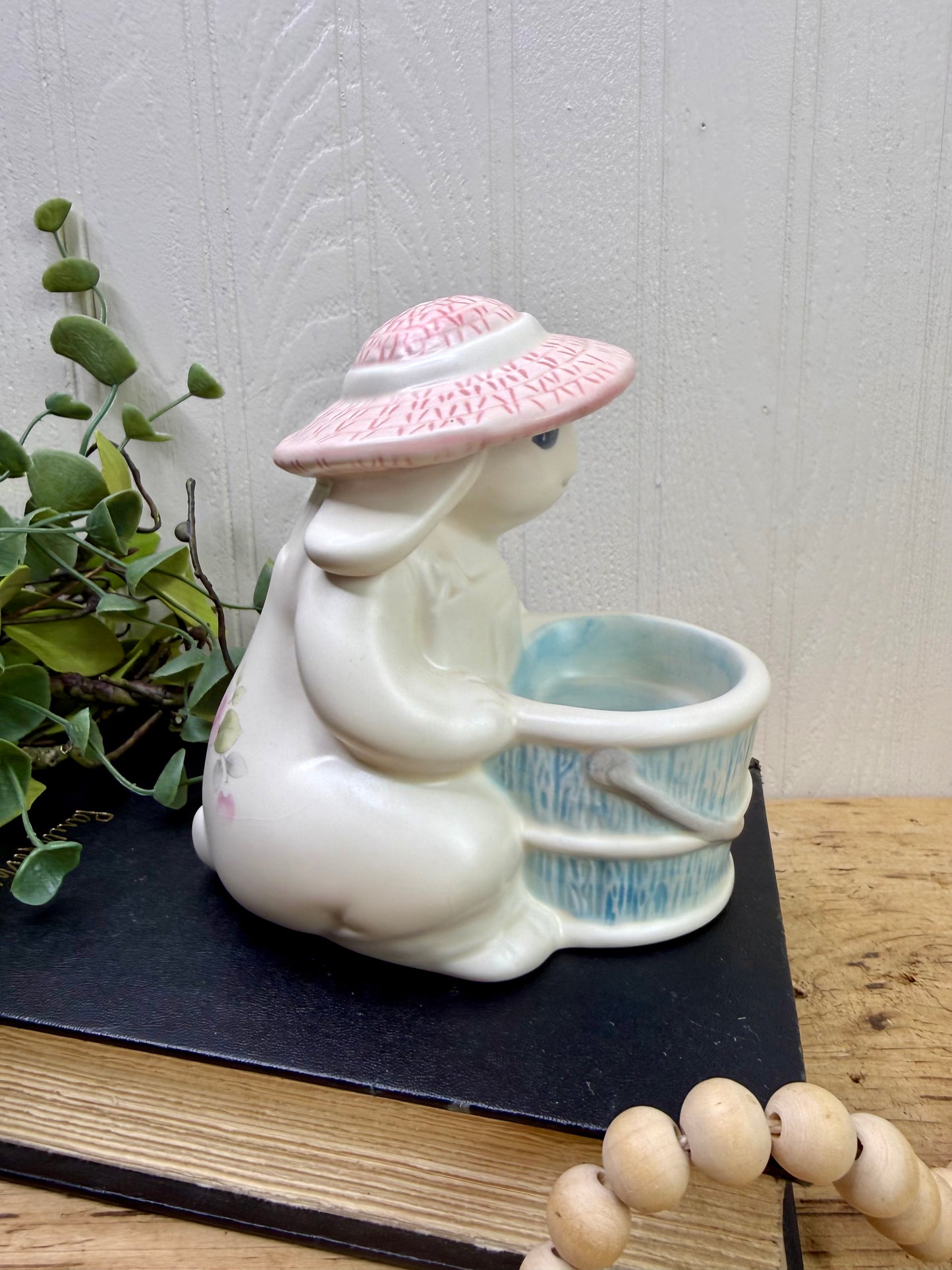 Vintage Pfaltzgraff Tea Rose Bunny Votive Candle Holder